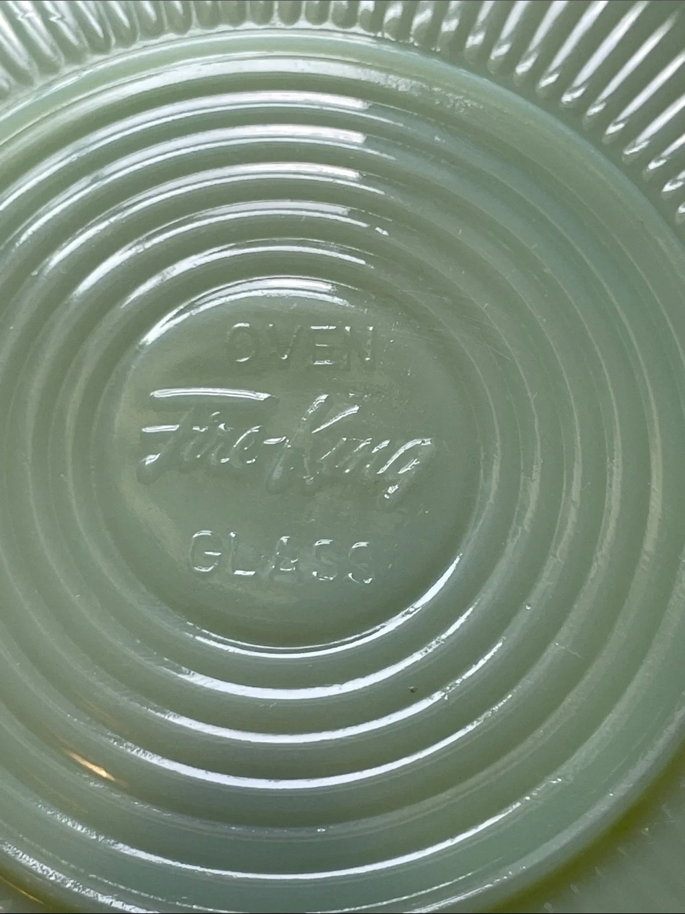 Vintage Jadeite Cups & Saucers Alice Pattern Set of 2 Anchor Hocking Fire King
